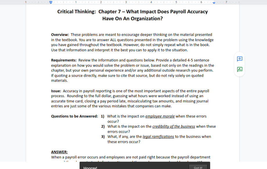 Critical Thinking: Chapter 7 - What Impact Does | Chegg.com