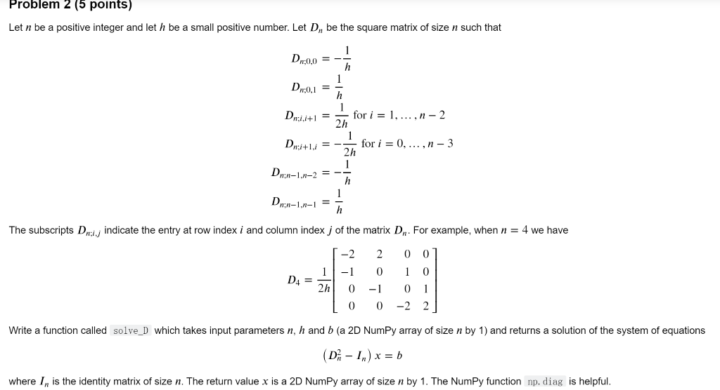 Problem 2 (5 points) Let n be a positive integer and | Chegg.com