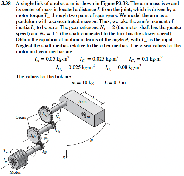 Solved 8 A single link of a robot arm is shown in Figure | Chegg.com