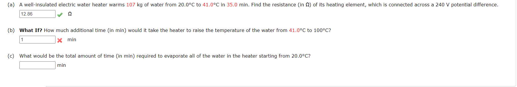 Solved (a) A well-insulated electric water heater warms 107 | Chegg.com