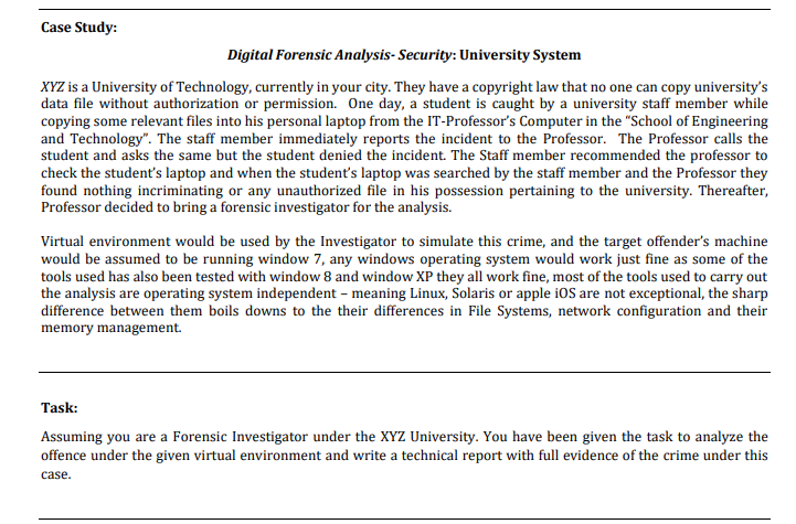 digital forensic case study assignment