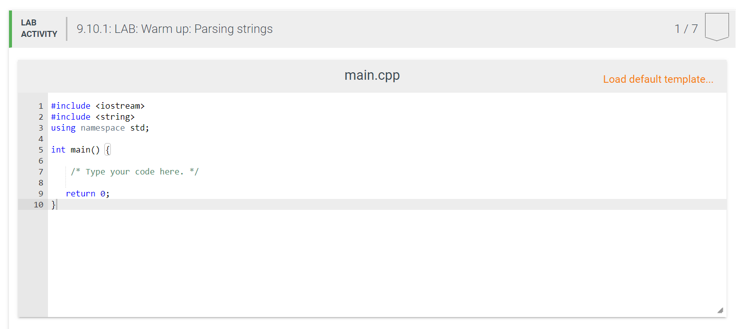 Solved 9.10 LAB Warm Up Parsing Strings (1) Prompt The