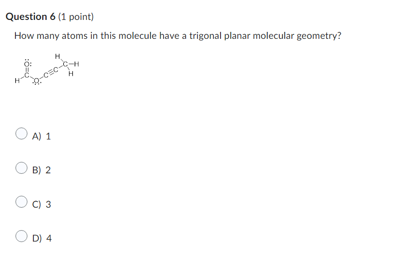 Solved How Many Atoms In This Molecule Have A Trigonal 9800