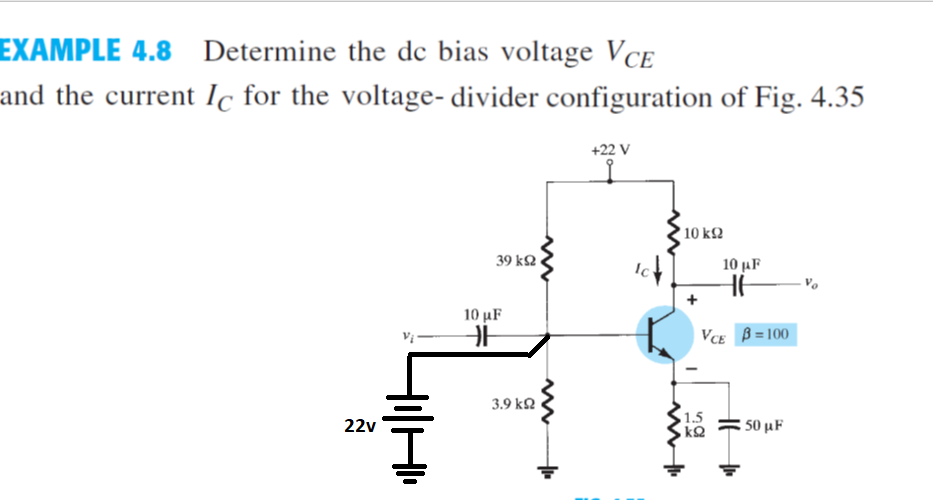 Solved EXAMPLE 4.8 Determine the de bias voltage VCE and the | Chegg.com