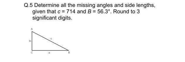 Solved Q.5 Determine all the missing angles and side | Chegg.com