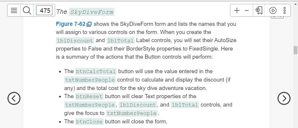 Solved 475 The SkyDive Form + Figure 7-62 O shows the | Chegg.com