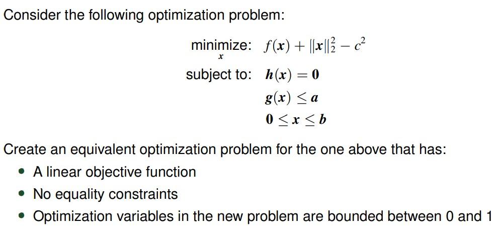 Consider The Following Optimization Problem: | Chegg.com