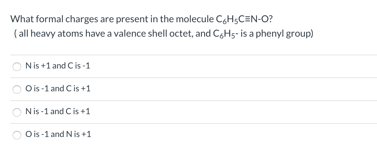 Solved What formal charges are present in the molecule | Chegg.com