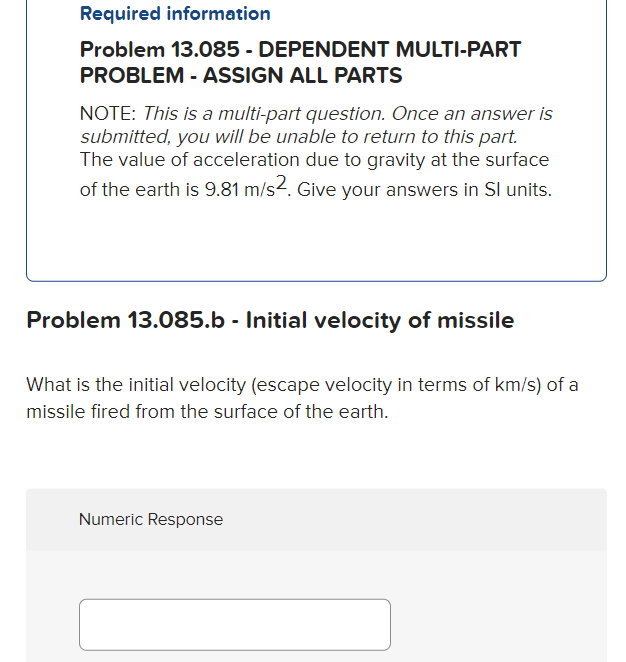 Solved Required Information Problem 13.085 - DEPENDENT | Chegg.com