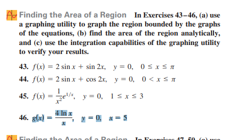 Solved A Finding the Area of a Region In Exercises 43–46, | Chegg.com