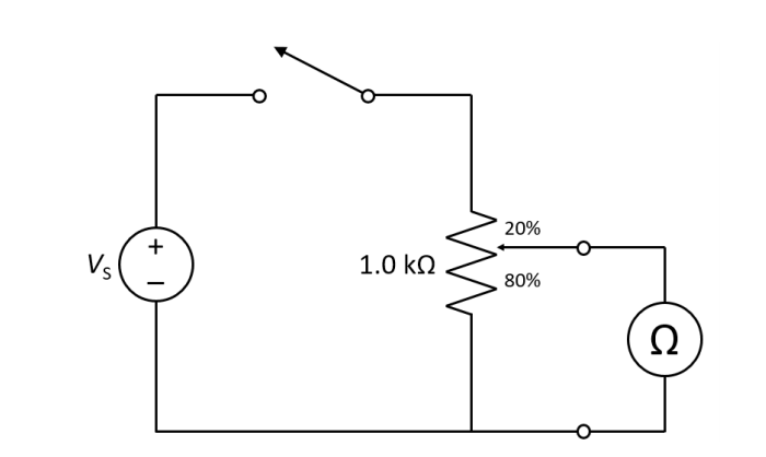 Solved This circuit incorporates a 1,000-Ω linear | Chegg.com