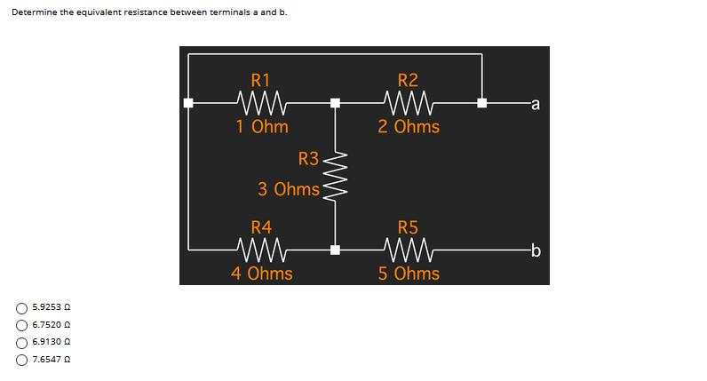 Solved Determine The Equivalent Resistance Between Terminals | Chegg.com