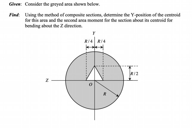 Solved Given: Consider the greyed area shown below. Find: | Chegg.com