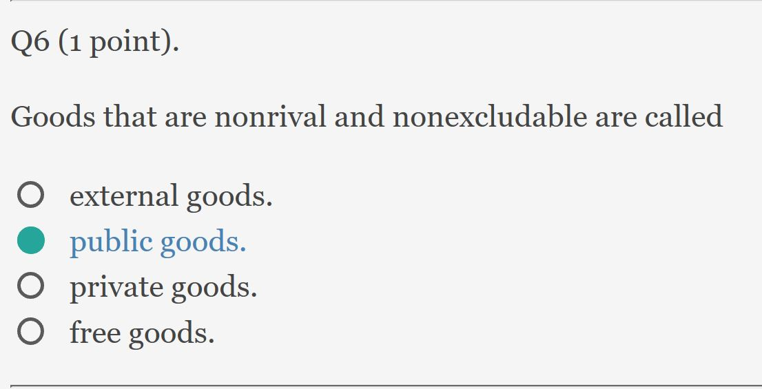 Solved Q4 (1 Point). Which Of The Following Is The BEST E
