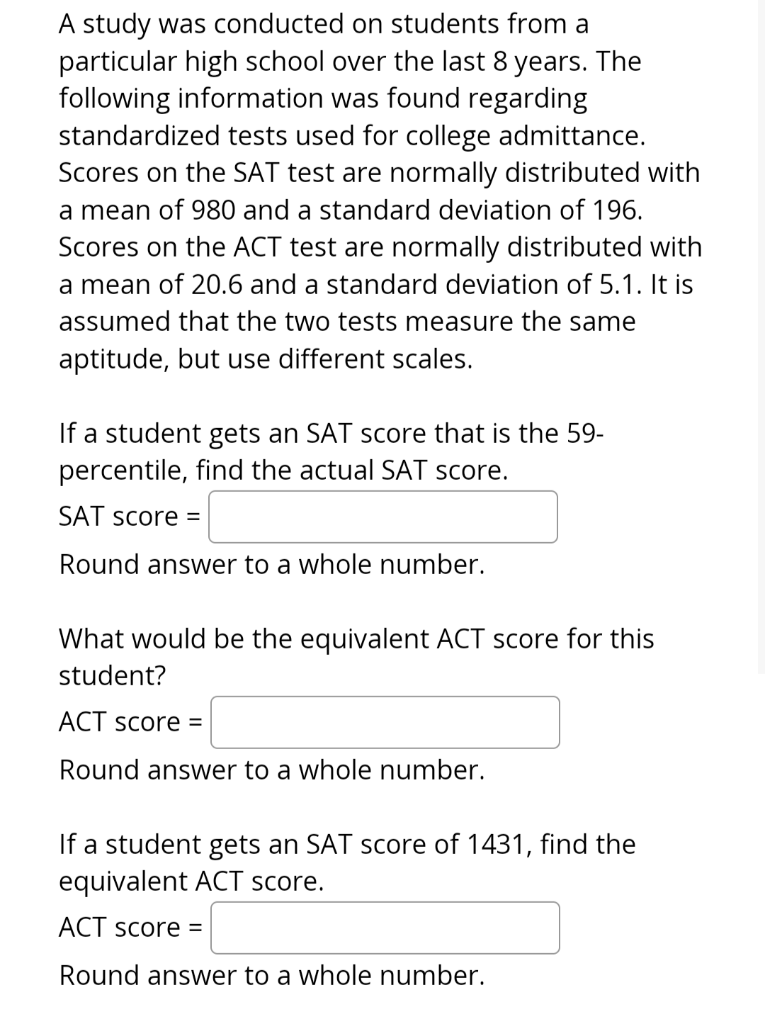 Solved A study was conducted on students from a particular | Chegg.com