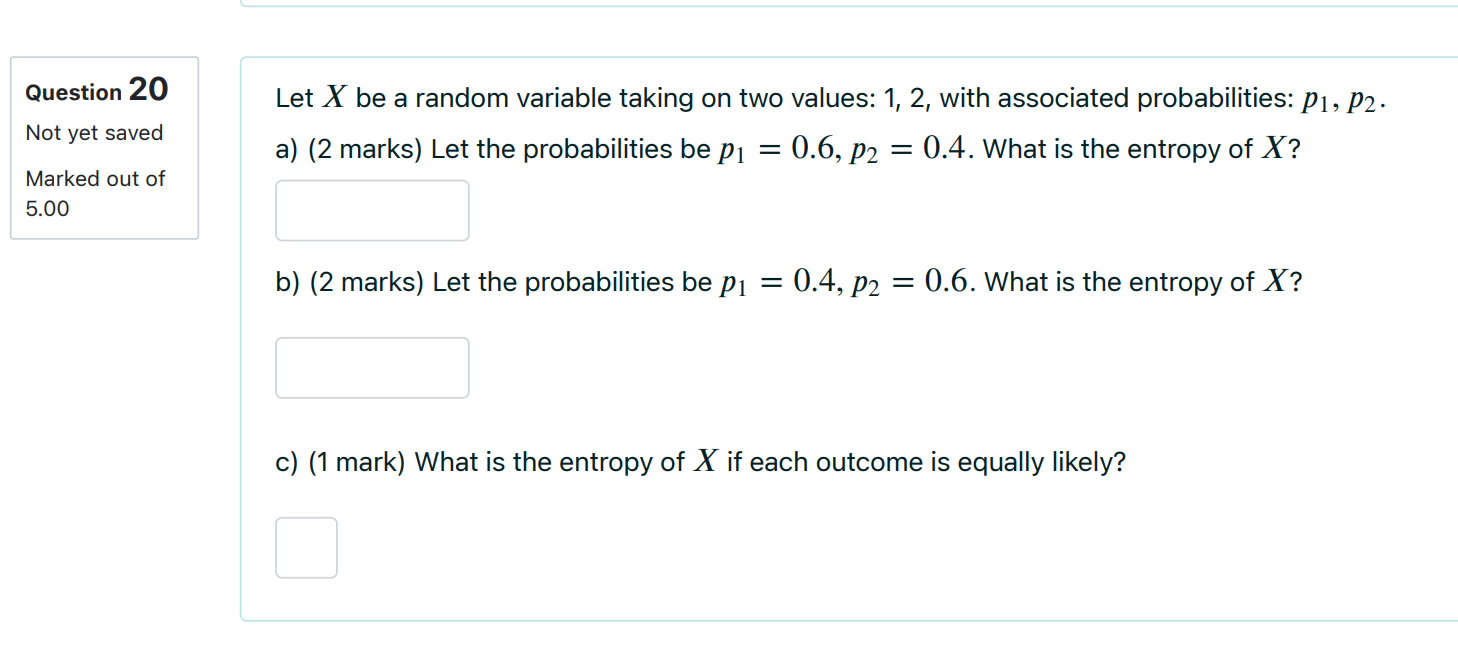 Solved Question 20 Not yet saved Let X be a random variable | Chegg.com