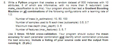 Solved 8. Write a Python program that creates a random | Chegg.com