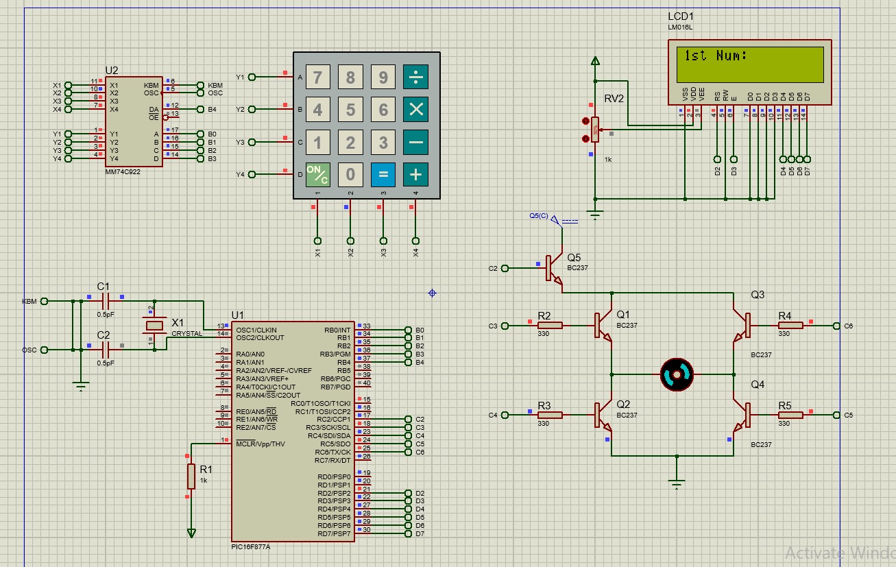 Solved in the Project 16f877A PIC controller, 2x16 ﻿LCD | Chegg.com