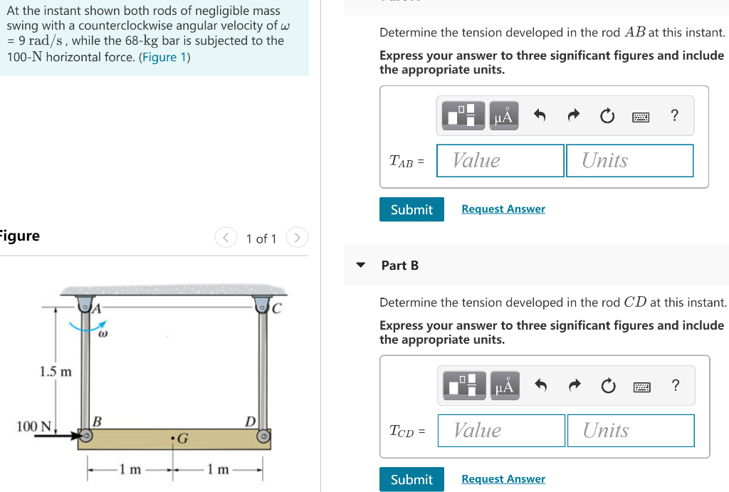 solved-at-the-instant-shown-both-rods-of-negligible-mass-chegg