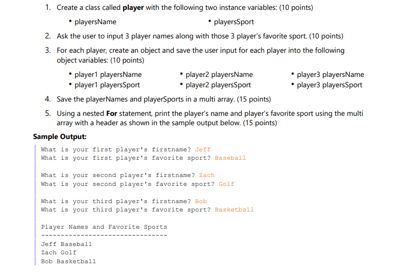 Instructions • Use JGRASP to write, compile and run | Chegg.com
