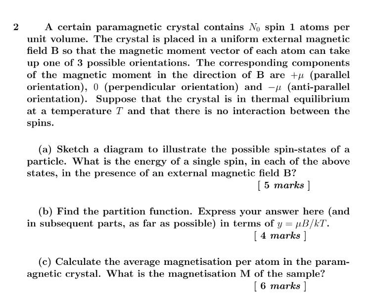 Solved Please Answer The Following Statistical Physics | Chegg.com