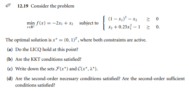 Solved 12.19 Consider the problem min f(x) = -2x1 + x2 | Chegg.com