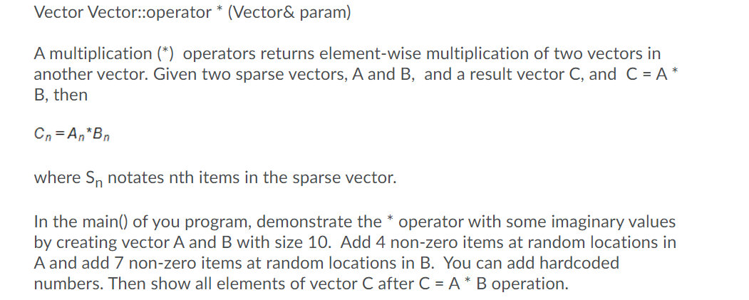 assignment operator in vector