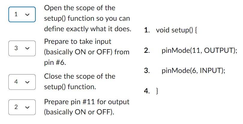 Solved Open the scope of the setup() function so you can | Chegg.com