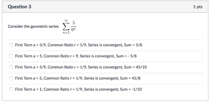 Solved Consider the geometric series sigma^infinity_n = 1 | Chegg.com