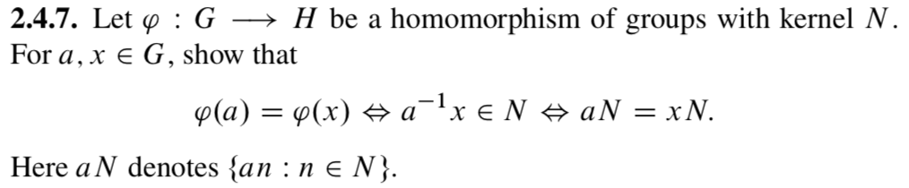 Solved 2.4.7. Let : G H be a homomorphism of groups with | Chegg.com