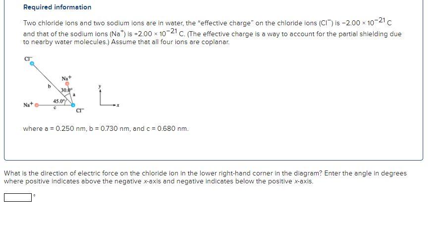 Solved Required information Two chloride ions and two sodium | Chegg.com