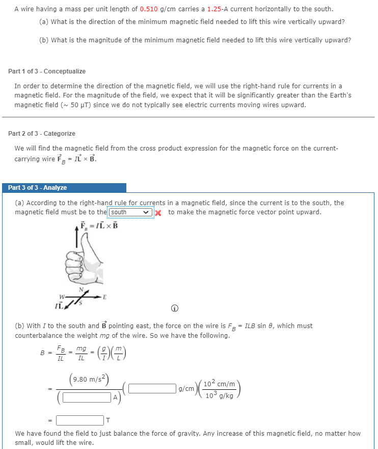 Solved A wire having a mass per unit length of 0.510 g/cm