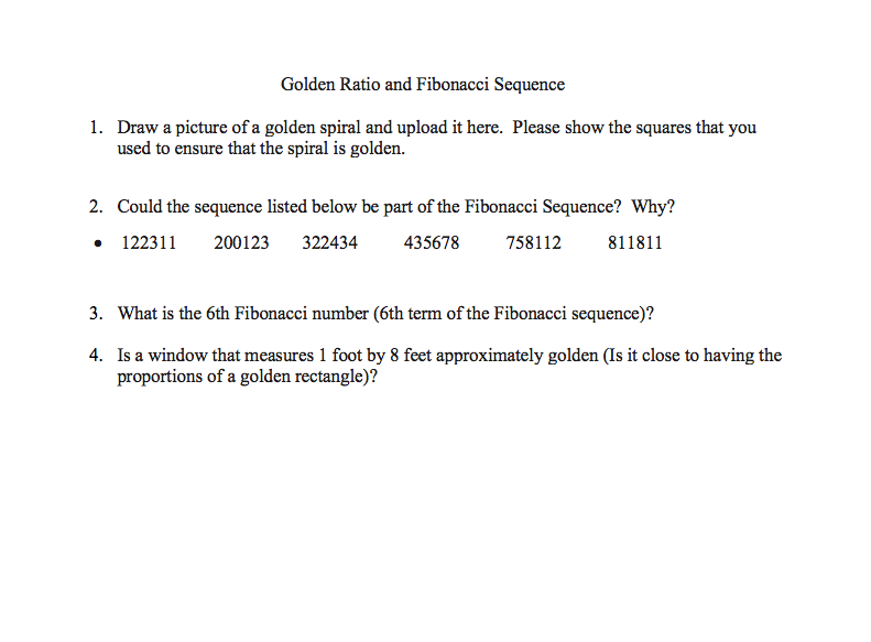 Solved Golden Ratio and Fibonacci Sequence 1. Draw a picture | Chegg.com