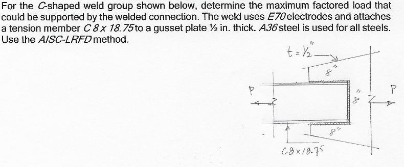 Solved For the C-shaped weld group shown below, determine | Chegg.com