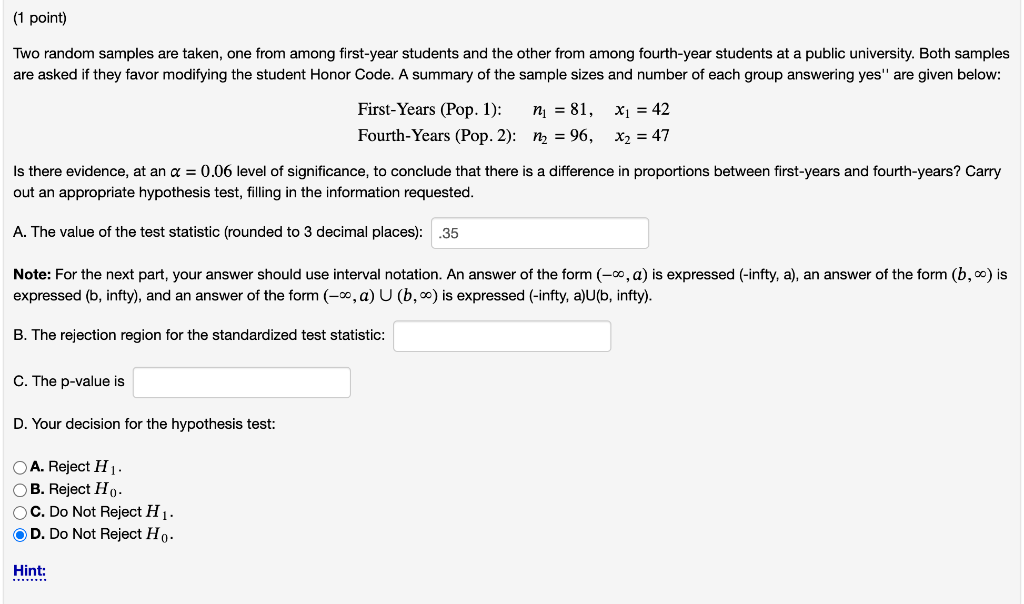 Solved Two random samples are taken, one from among | Chegg.com