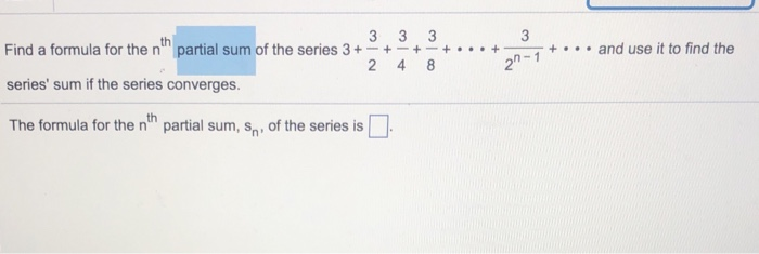 how do you find the nth partial sum of a series