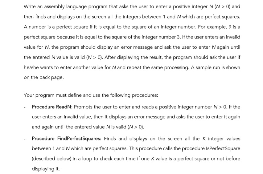 Write an assembly language program that asks the user | Chegg.com