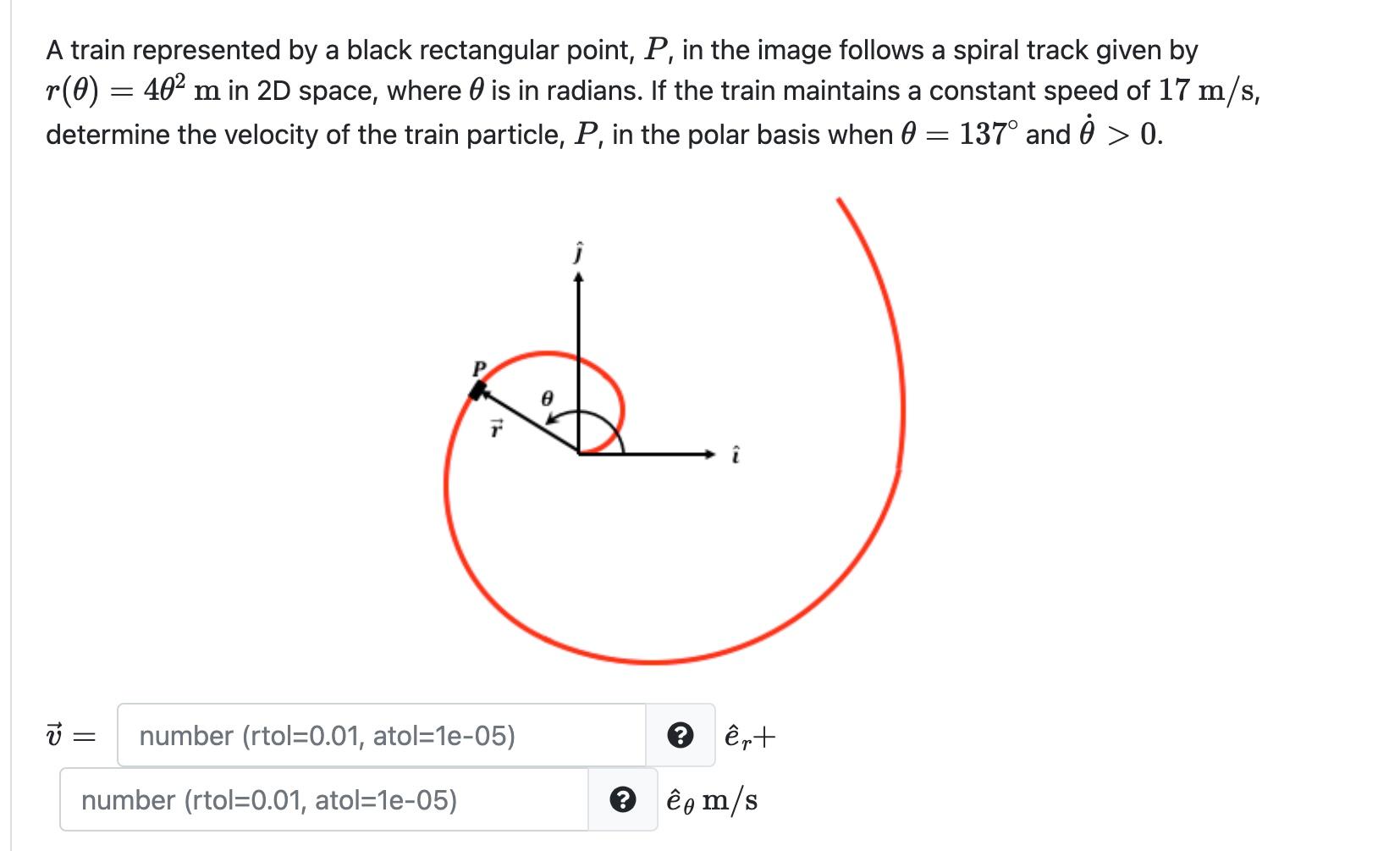 Solved A train represented by a black rectangular point, P, | Chegg.com