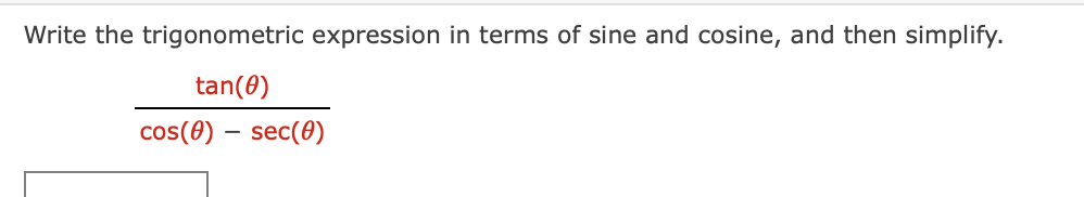 Solved Write the trigonometric expression in terms of sine | Chegg.com