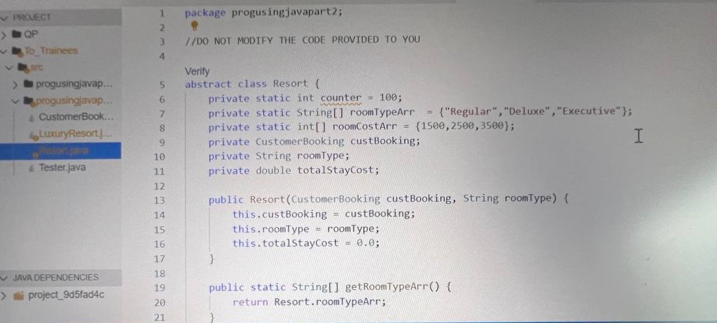 Solved Question 2: Object Oriented Programming: Marks] | Chegg.com