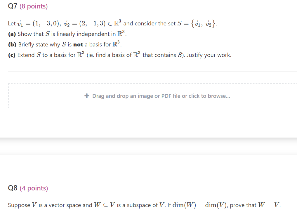 Solved Let v1=(1,−3,0),v2=(2,−1,3)∈R3 and consider the set | Chegg.com
