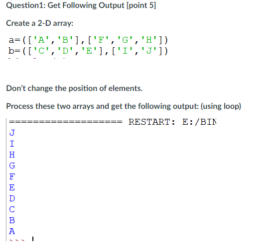 Solved Question1: Get Following Output [point 5] Create a | Chegg.com
