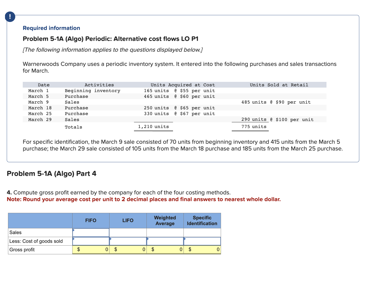 Solved Problem 5-1A (Algo) Periodic: Alternative Cost Flows | Chegg.com