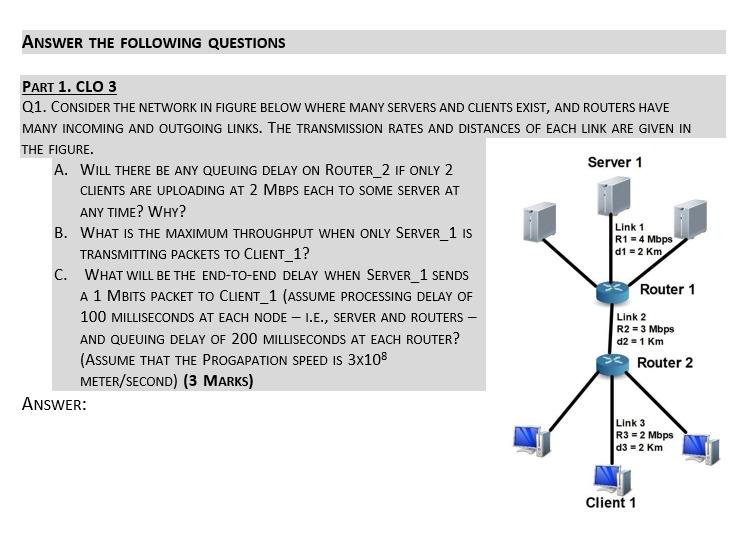Solved ANSWER THE FOLLOWING QUESTIONS R1 = 4 Mbps PART 1. | Chegg.com