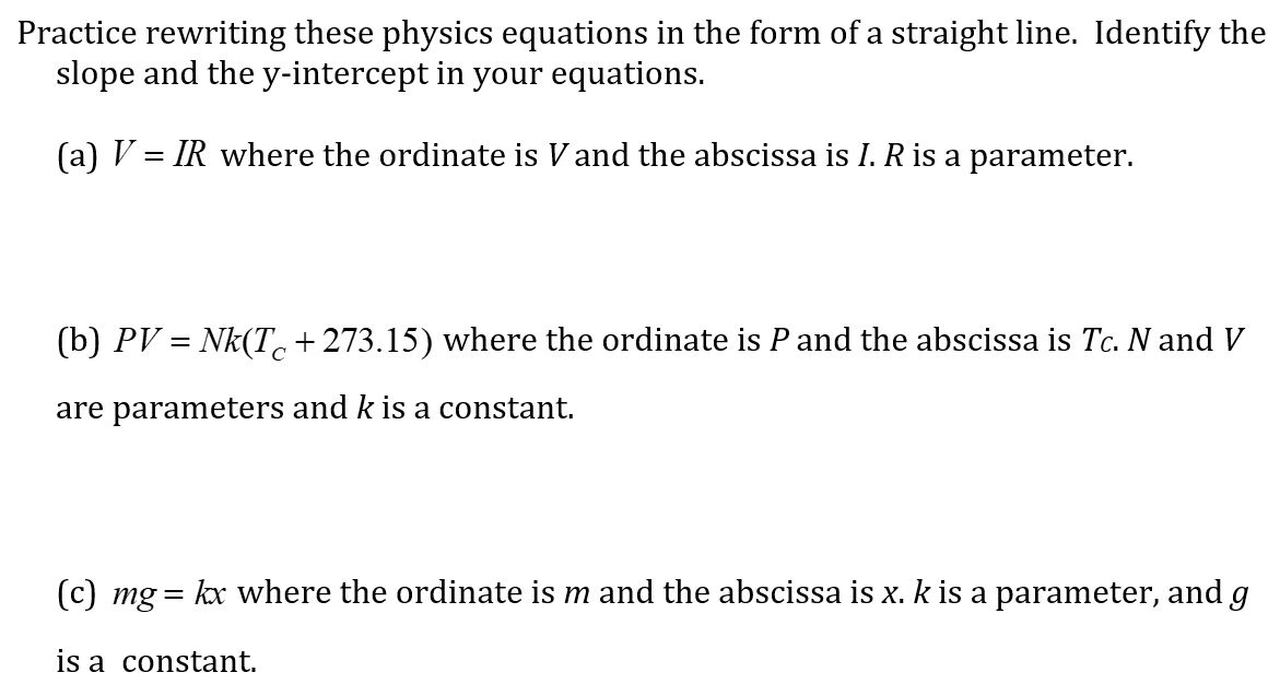 Solved Practice Rewriting These Physics Equations In The Chegg Com