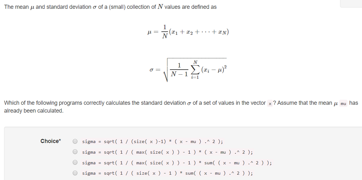 Solved The Mean U And Standard Deviation O Of A Small C Chegg Com