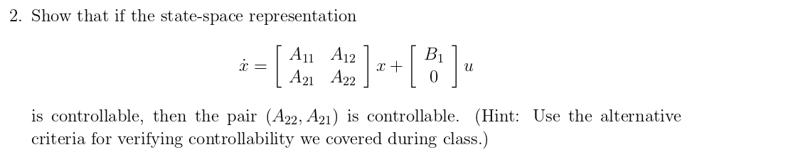 Solved 2. Show That If The State-space Representation | Chegg.com