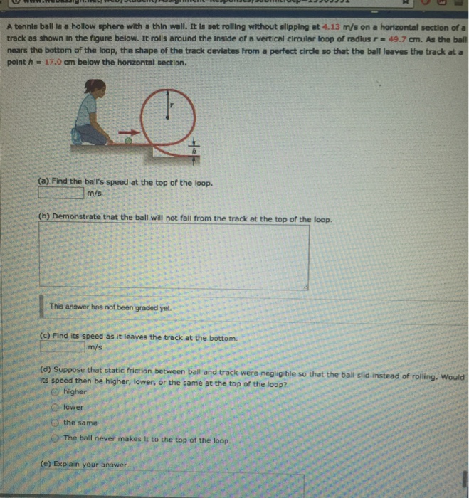 Solved A tennis ball is a hollow sphere with a thin wall. It