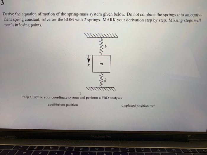 Solved Derive The Equation Of Motion Of The Spring-mass | Chegg.com