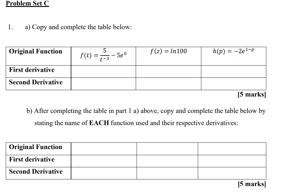 Solved a) Copy and complete the table below: [כ marks] b) | Chegg.com